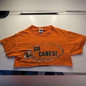 University of Miami cropped t-shirt🧡💚